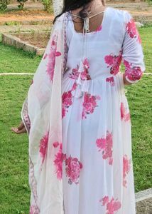 White Gown With Dupatta