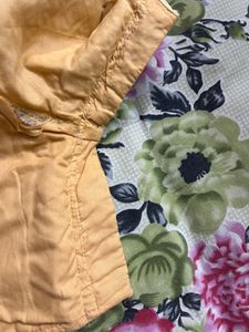 Not  Used Gold Self Embroidery Blouse
