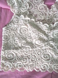 Off White Full Lace Cropped Top
