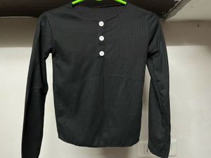 Stylish Black Long Sleeve Top🖤