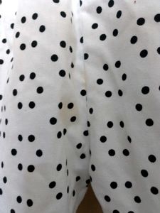 Polka dots white paper bag trousers
