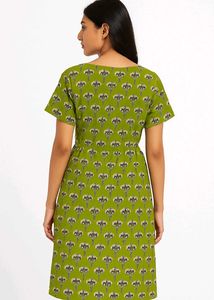Green Floral Print Dress