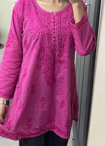Short Chikankari Kurta