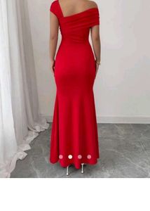 Red Off-Shoulder Maxi Dress