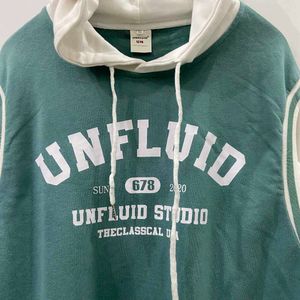 UNFLUID Green &amp; White Hoodie