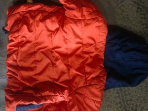 Kids Orange Monkey Puffer Jacket