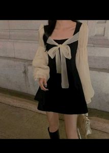 Elegant Bow Accent Mini Dress