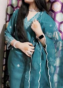 Teal Embroidered Salwar Suit