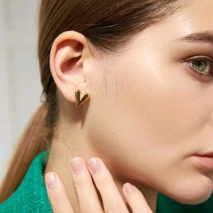 Anti Tarnish Gold Heart Stud Earrings