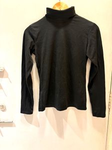 Black Turtleneck Long Sleeve Top