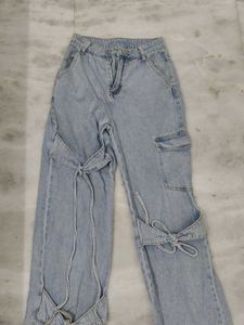 Bow Lace Denim Jeans
