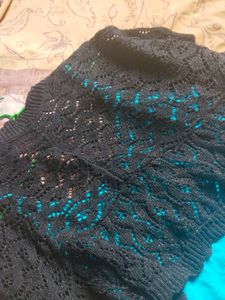 Handloomed Black Shrugs With Inner