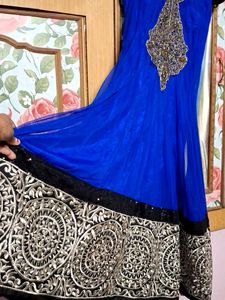 Blue Embellished Anarkali Dress