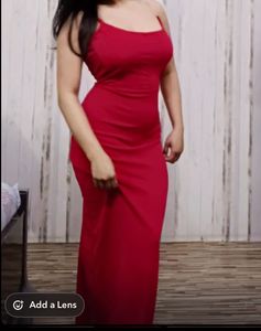 Red  Slitted Maxi Dress