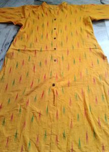 Ikkat Yellow Kurta