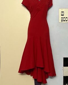 Pintrest Branded Elegant Red Midi Dress