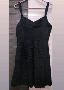 Heart Neck Black Dress