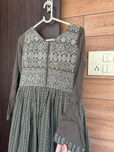 ethnic heavy embodiery georgette gown