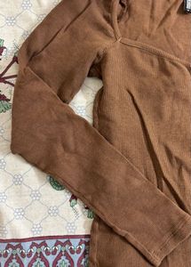 Brown Long Sleeve Top