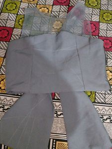 Grey Top with Bell Sleeves