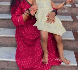 Rose Pink A Lime Kurta