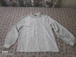 White Satin Embodied Shirt