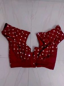 Maroon Mirror Work Blouse,new,bust,30,breast,