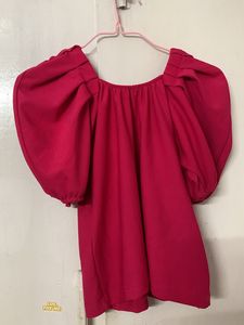 Pink Puff Sleeve Top