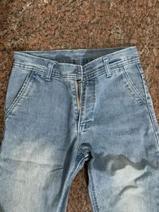 Light Wash Raw Hem Jeans