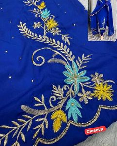 Royal Blue Embroidered Unstiched Suit Don&#39;t Miss