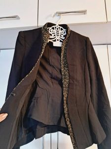 Black Korean Blazer With Beautiful Border