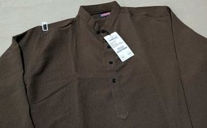 Men's Brown Mandarin Collar Kurta