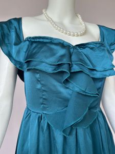 Teal Ruffle Maxi Dress