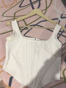 White Sleeveless Corset Top