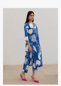 Blue &amp; White Print Lounge Pants