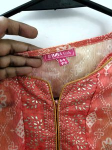 Peach &amp; Orange Kurta With Matching Pants