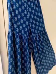 Navy Blue Cotton Sharara Pant