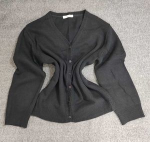 V Neck Button Down Cardigan Black 🖤