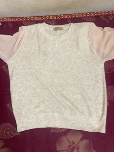 Elegant Sheer Sleeve Sweater