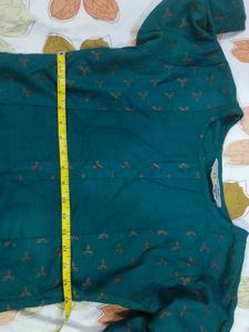 Teal Printed Kurti Bust Size 16 Inch