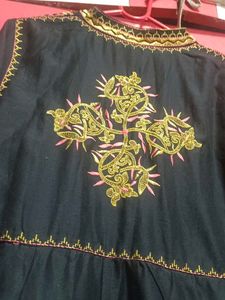 Rain N Rainbow Black Embroidery Kurta Set