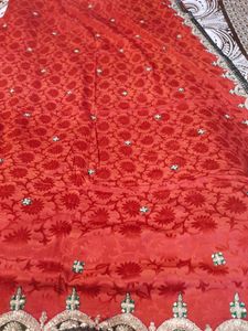 Crepe Silk Saree With Zardozi Work