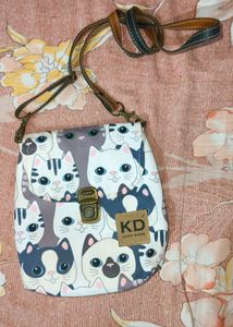Cat Print Crossbody Bag