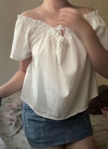 Off-Shoulder White Top