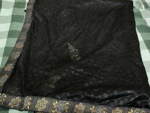 New Black Polka Dot Saree