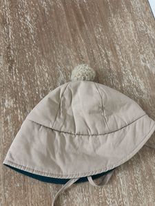 Beige Beret with Pom