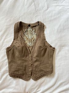 Jeans Embroidered Vest