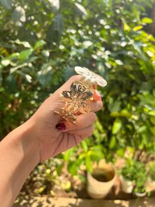 Gold Floral Cuff Bracelet