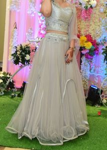 Elegant silver Lehenga Choli Set