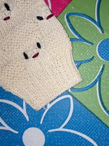 White Handmade At Home With Wool Sweater For Kids